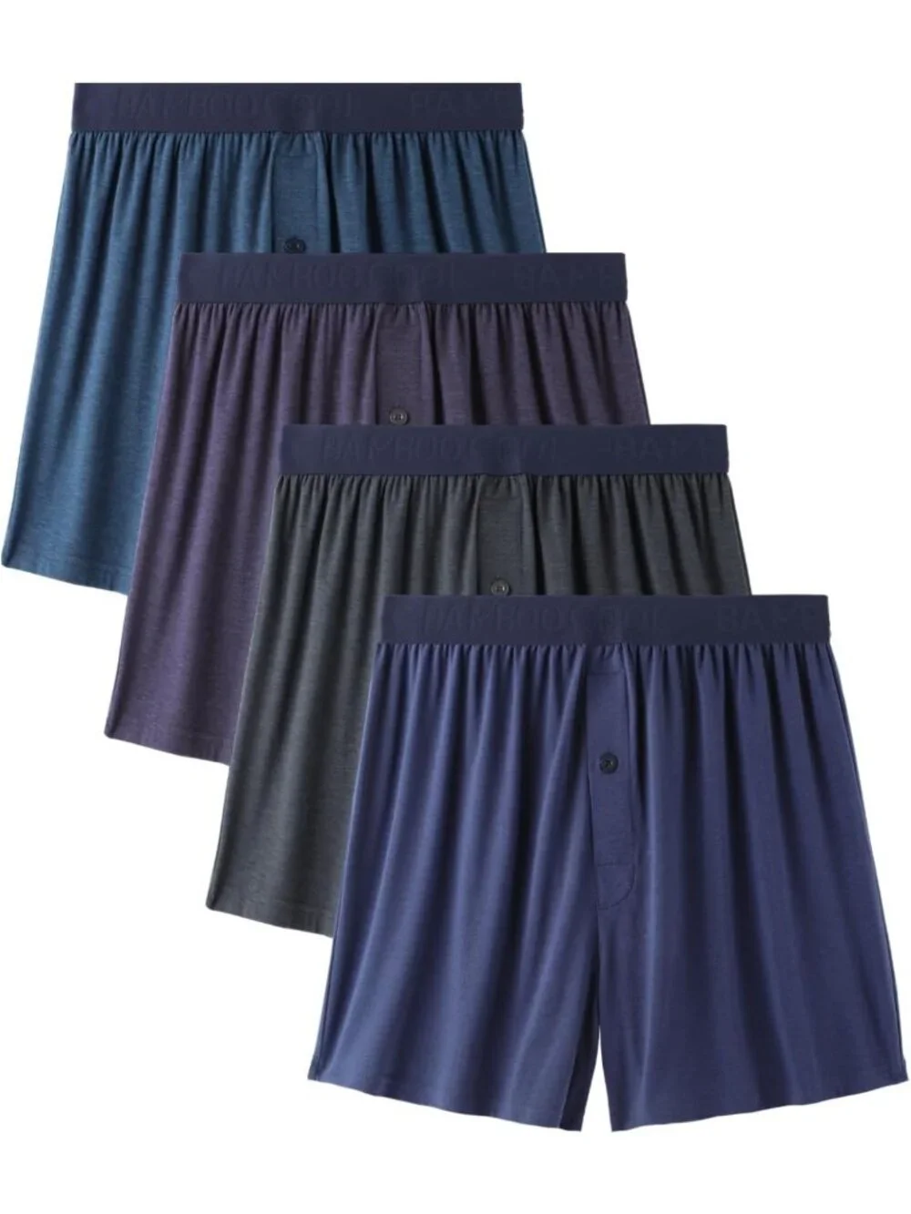 Men's Moisture-Wicking Boxer Shorts 4-Pack | Loose Fit, Soft Waistband, Tagless